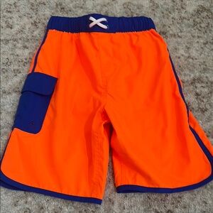 Bright Orange and Blue Swim Shorts -NWOT